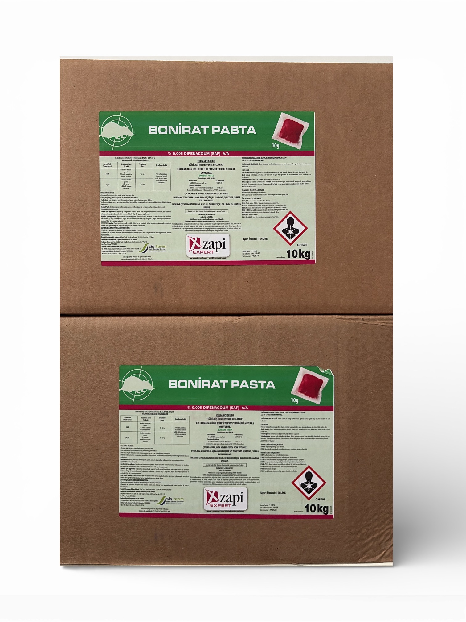 BONİRAT PASTA 10 KG PASTA FORMUNDA FARE YEMİ ZEHRİ