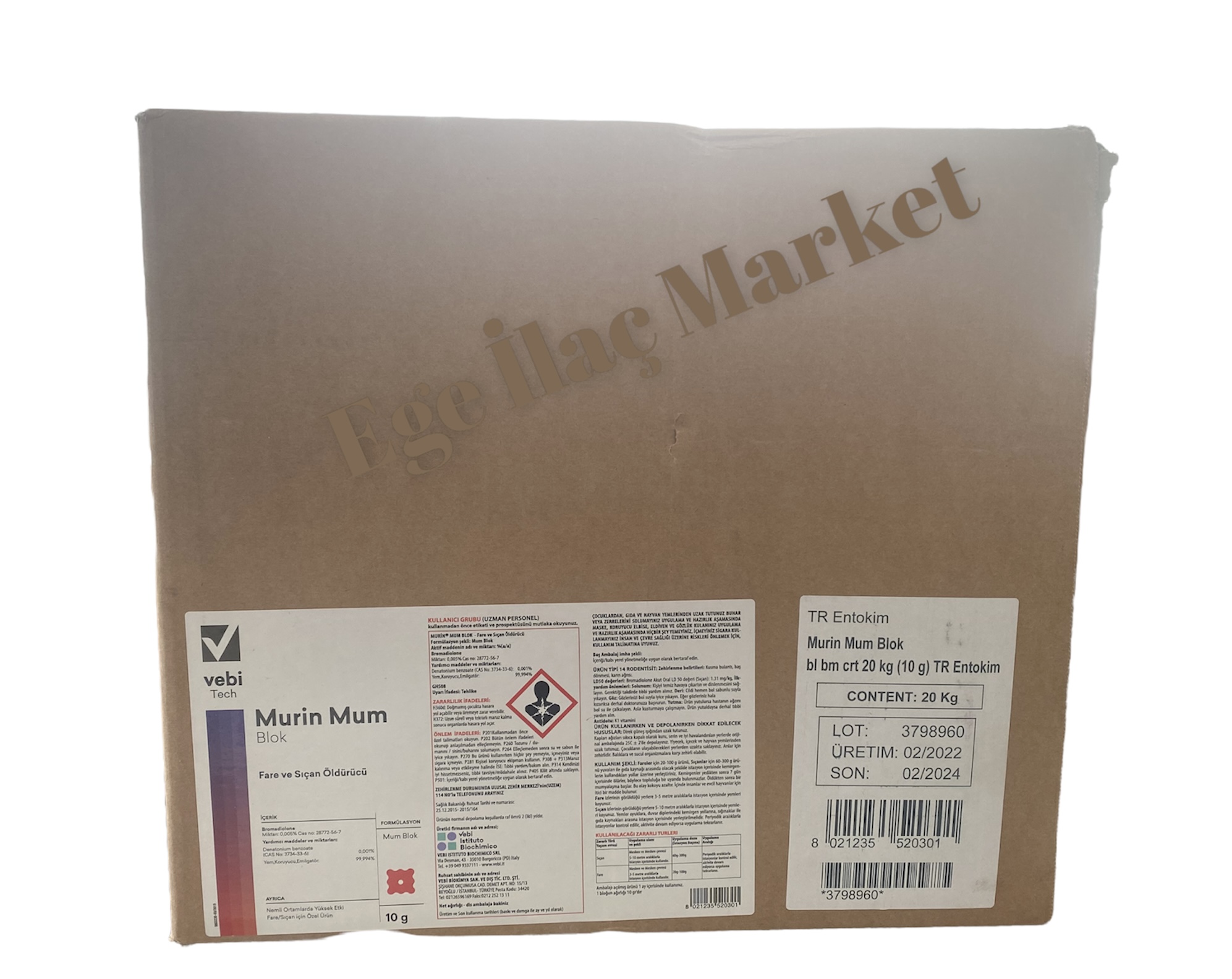 MURİN PASTA FARE İLACI 20KG RODENTİSİT