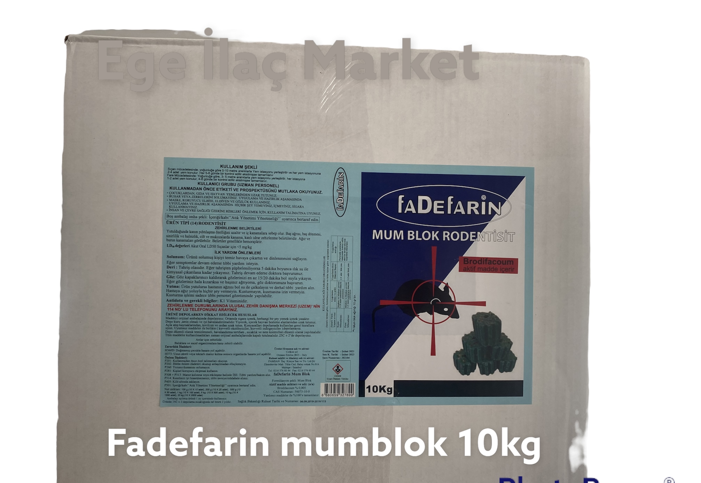 faDEfarin MUMBLOK FARE İLACI 10KG. RODENTİSİT