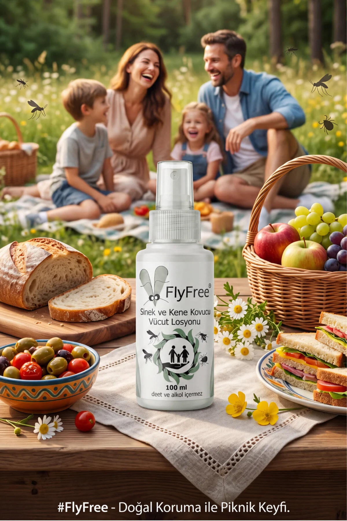 FLYFREE 100 ML. %100 DOĞAL SİVRİSİNEK KENE KOVUCU REPELLENT