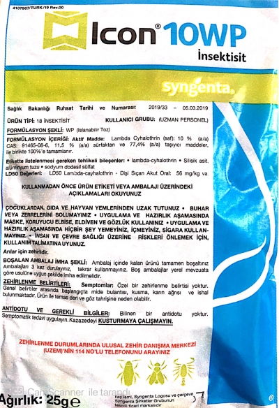 İCON 10 WP 25 GR AKREP-SİVRİSİNEK -KARASİNEK İLACI